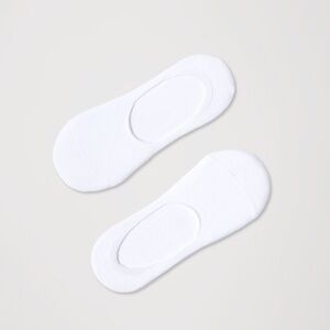 Pact Women's White No Show Socks 2 Pack One Size Organic Cotton NEW!
